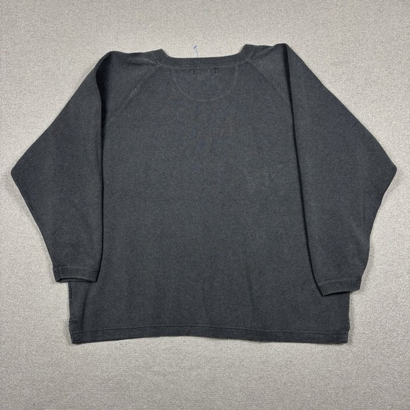 Eddie Bauer Heavy Weight Crewneck Sweater Pullover Mens XL Navy Pocket - Picture 5 of 5